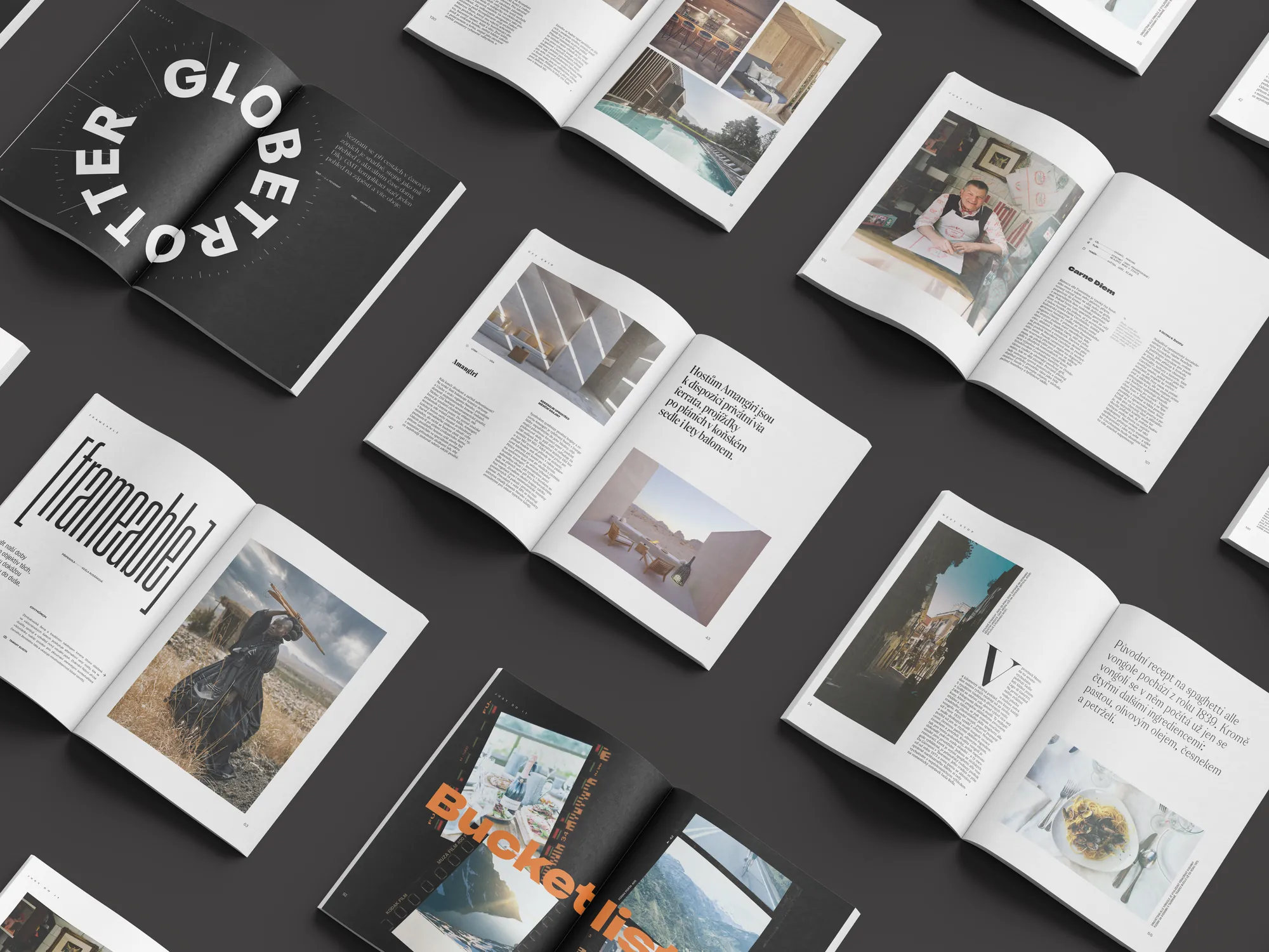 Luxury Travel Digest magazine layouts and editorial identity system