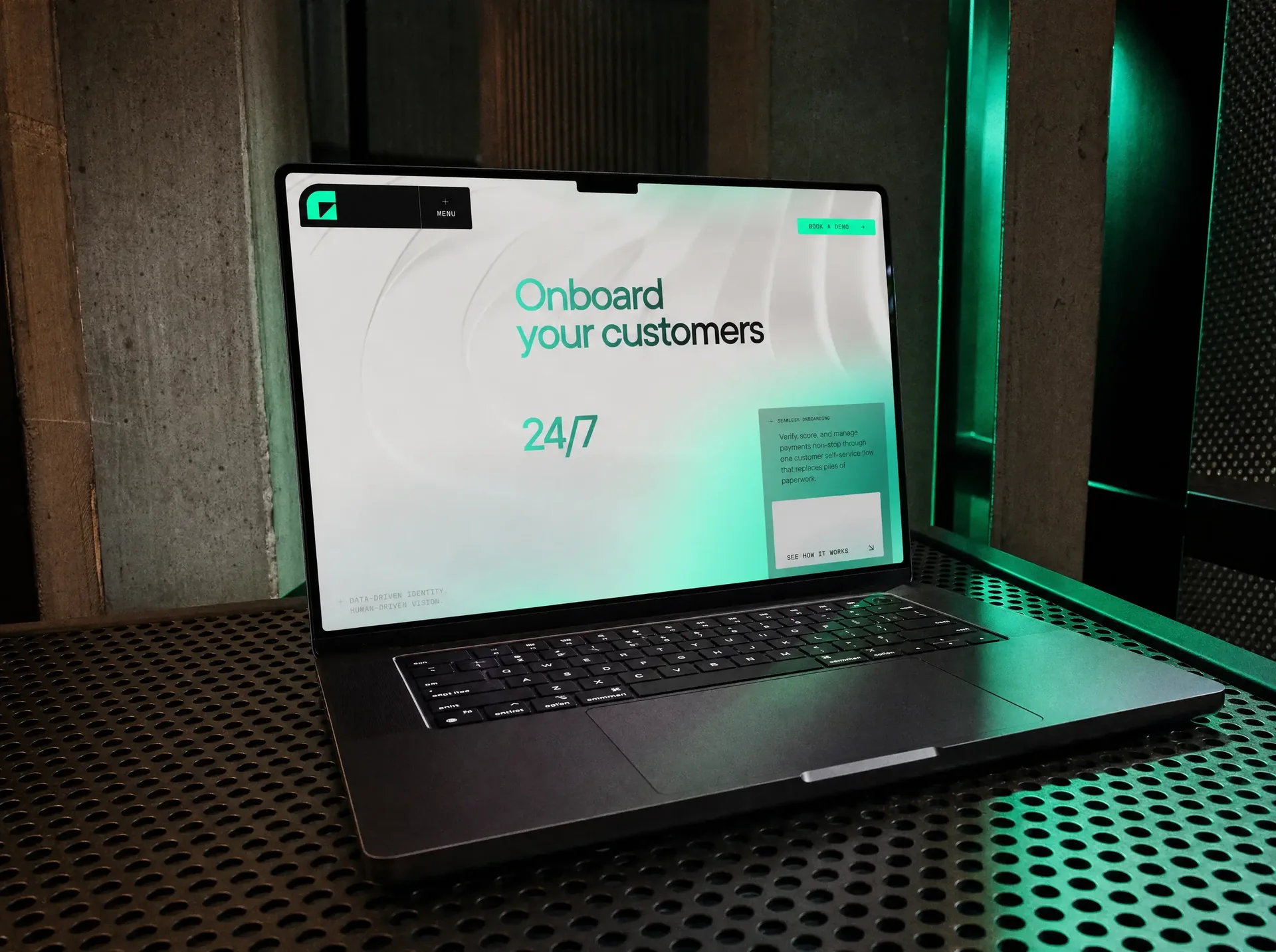 Goodveri onboarding website on a laptop