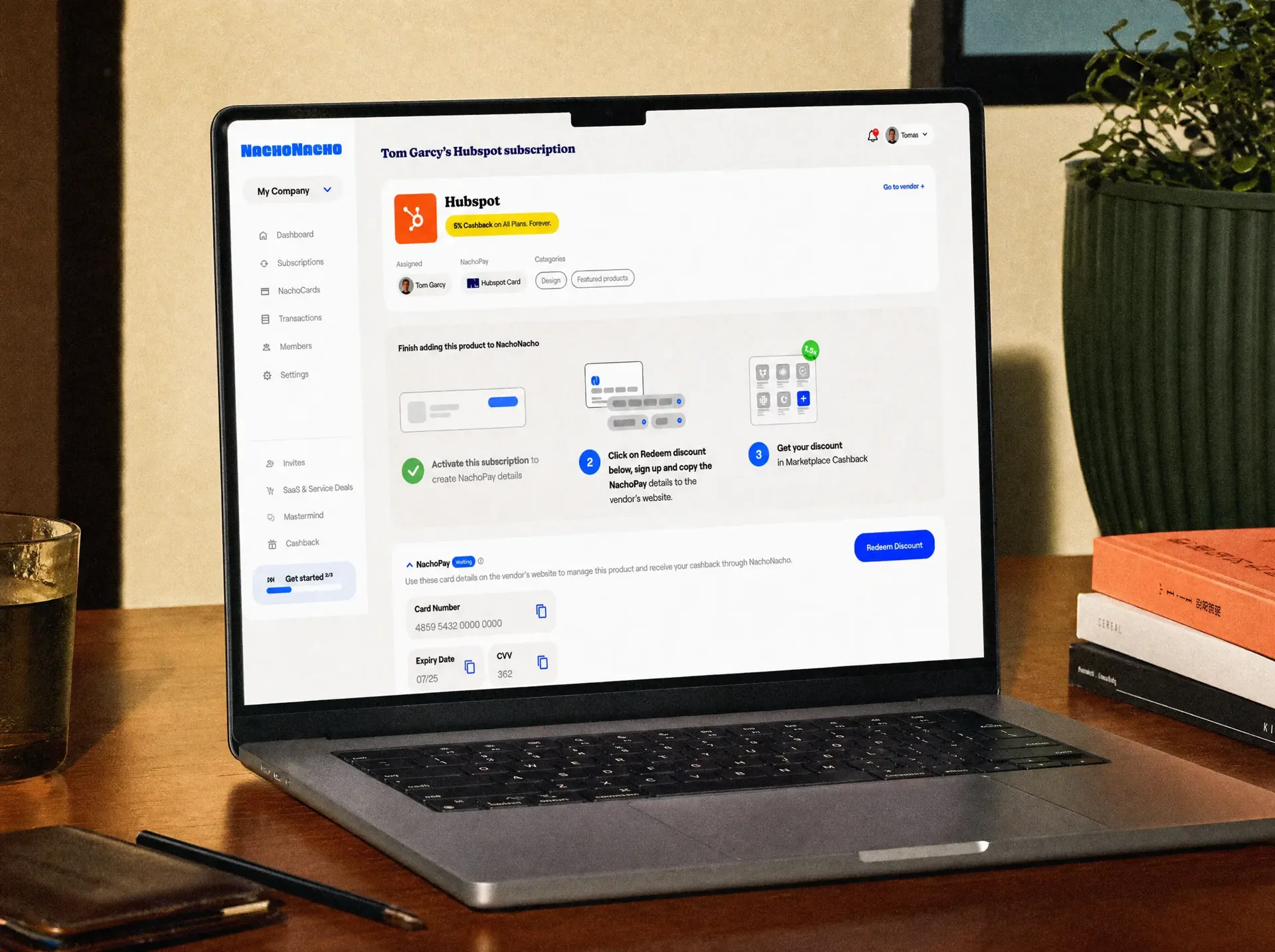 NachoNacho subscription management interface